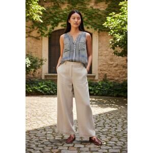 Lucky Brand Boho Tank Top Sz S Rayon Flowy Button Front Sleeveless Festival